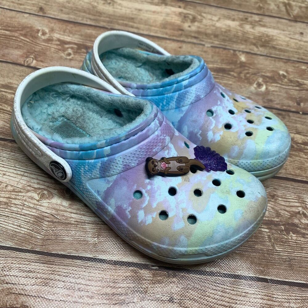 Crocs Kid's Classic Tie Dye Lined Clog Kid's Slippers 207322 Size C13 Unisex